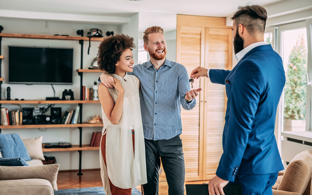 Young couple buying new home