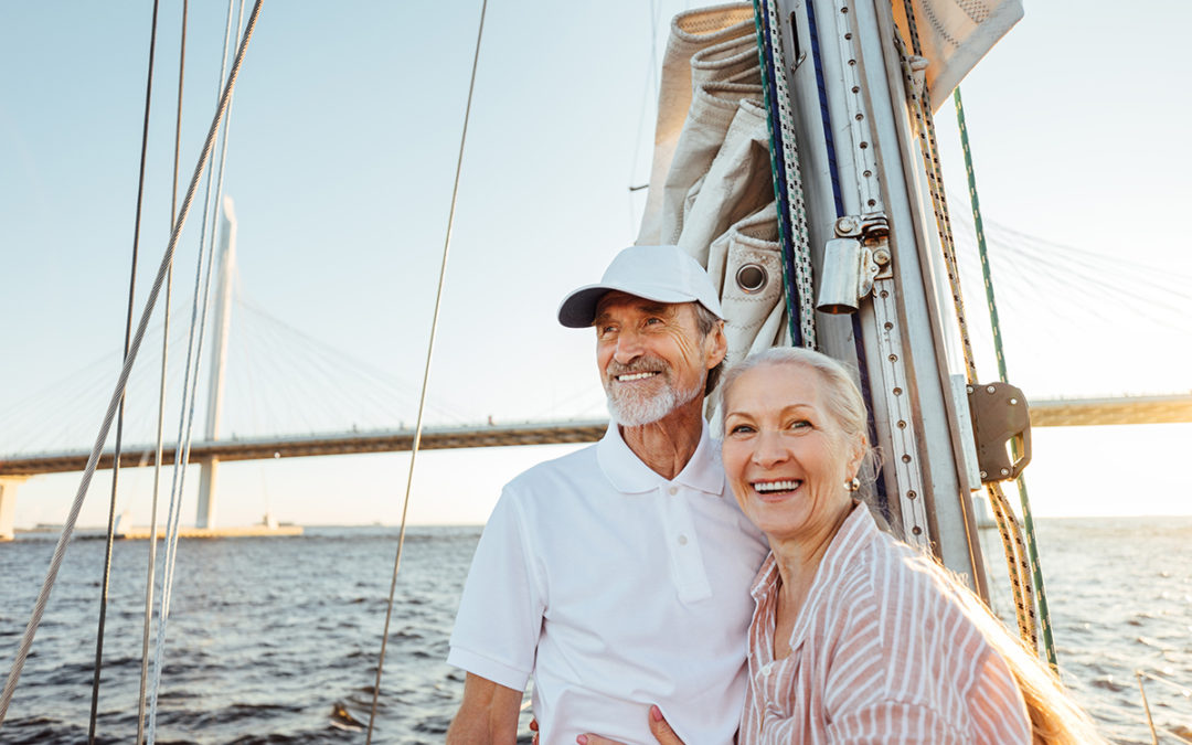 Couple in retirement traveling